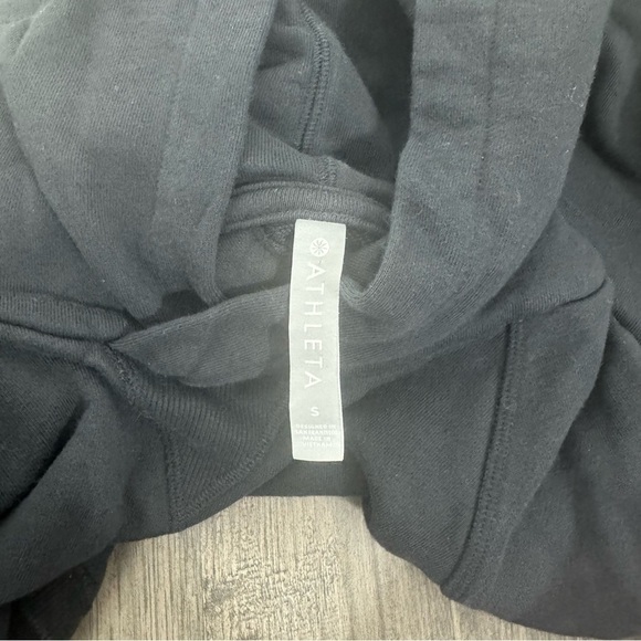 Athleta Women's Criss Cross Back Black Modal Hoodie - Sz Small - Picture 4 of 9